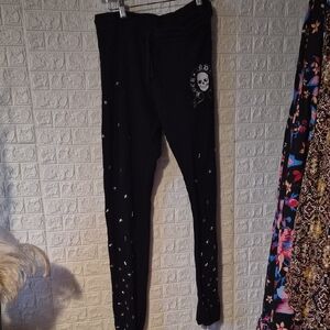 Lauren moshi black rock and roll star joggers medium